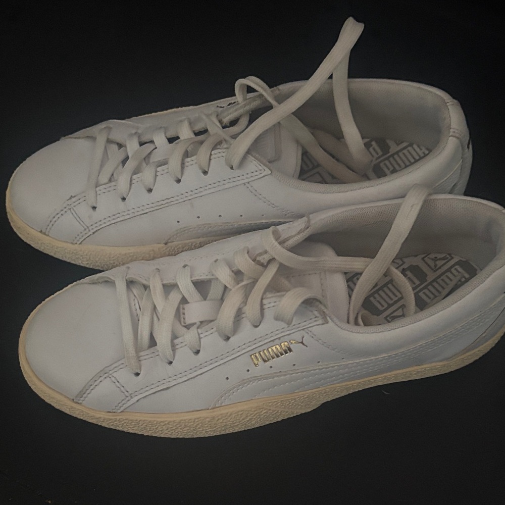 Puma Women’s White and Gold Sneakers